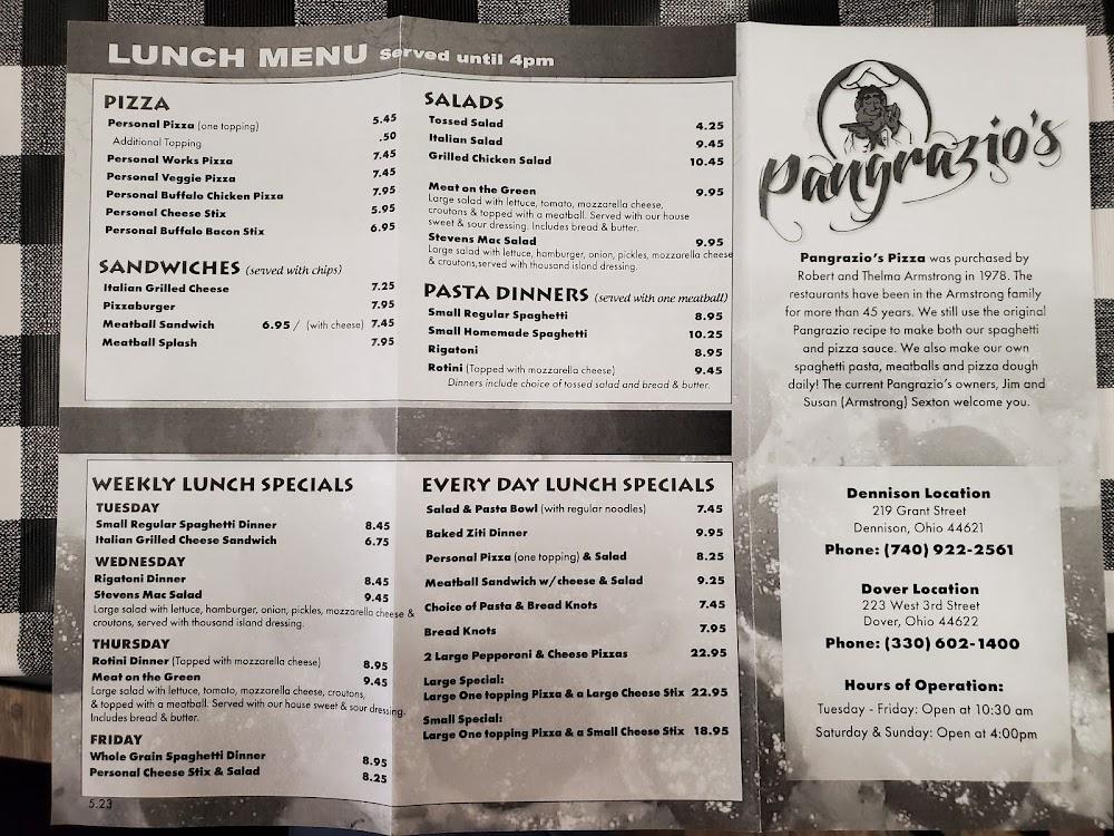 Pangrazio's Pizza & Spaghetti Sm Reg Spag